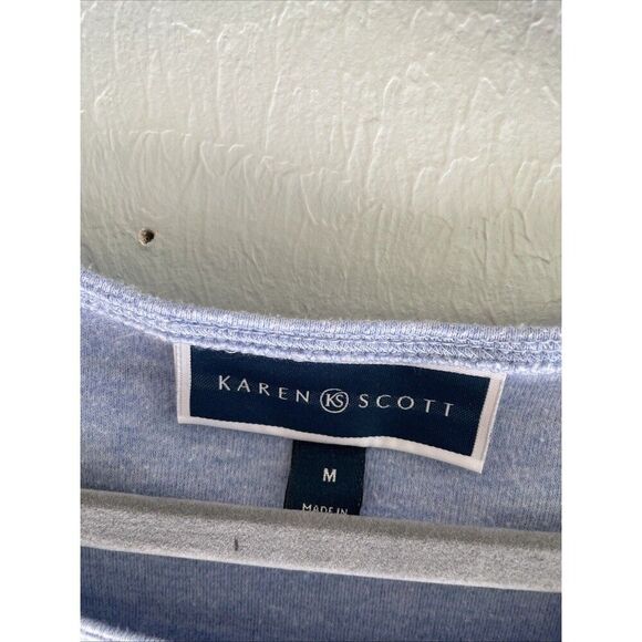 Cat Lady T Shirt All Over Print 90s Blue Striped Animals Novelty Sz medium - Picture 3 of 8